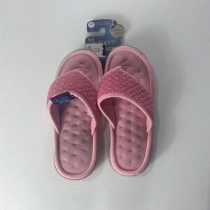 Isotoner Signature Pink Thong Slippers Memory Foam Womens Large 8.5-9 8553K NEW